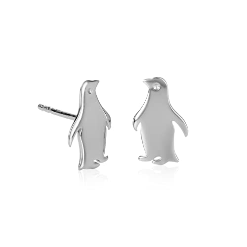 namana Pinguin-Ohrstecker für Damen und Teenager-Mädchen aus 925 Sterling Silber, niedliche tierförmige kleine Ohrstecker aus Silber für Kinder in Pinguin-Design, Tierschmuck für Frauen von namana