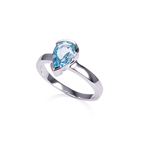 Namana Ring aus 925er Sterling Silber Mit Blauem Topas für Damen - Birnenförmiger Natürlicher Edelstein Namana Ring aus 925er Sterling Silber Mit Blauem Topas für Damen - Birnenförmiger Natürlicher Edelstein von namana