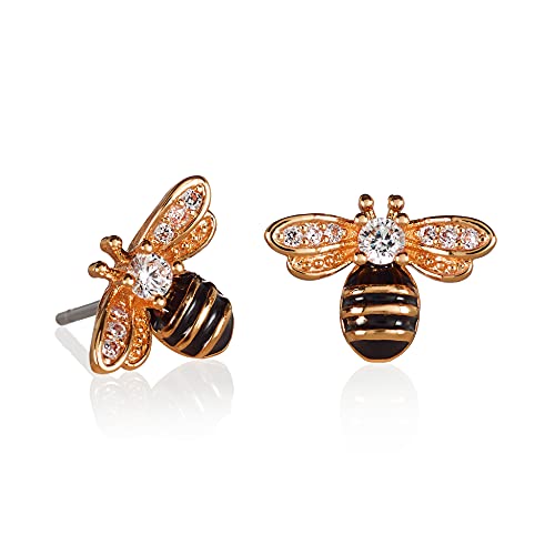 namana Rosegold Hummel Ohrstecker fur Frauen, Auffällige Rosegold Bienen Ohrringe für Damen und Teenager, Mädchen, Bienen Geschenke für Frauen, Rosegold Bienen Schmuck fur Damen von namana