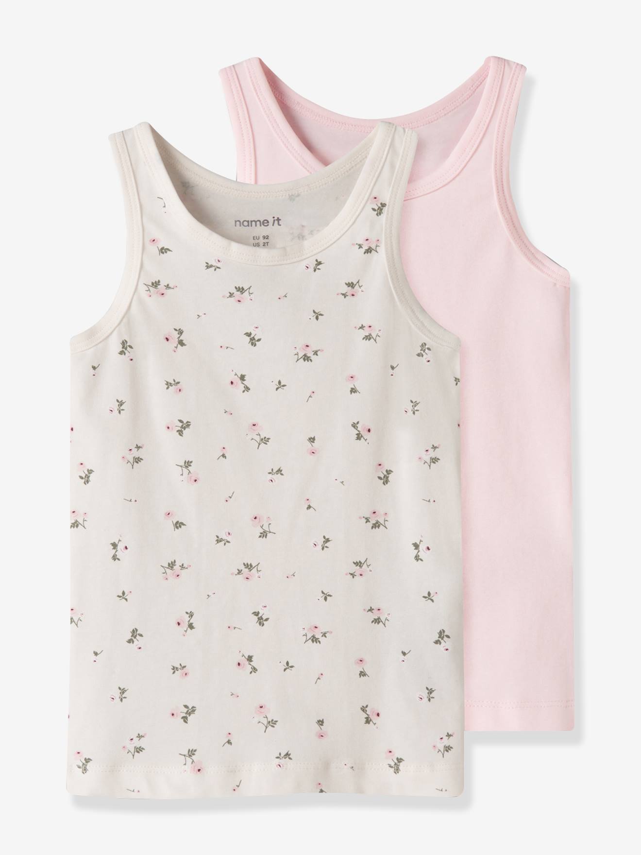 2er-Pack Unterhemden Mädchen Blumen NAME IT bonbon von name it