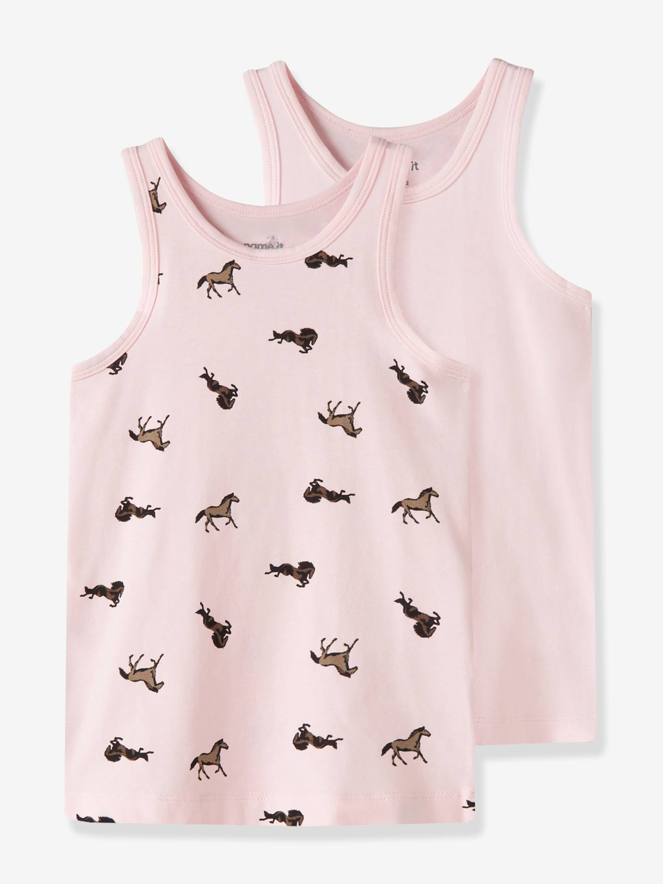 2er-Pack Unterhemden Mädchen Pferd NAME IT bonbon von name it