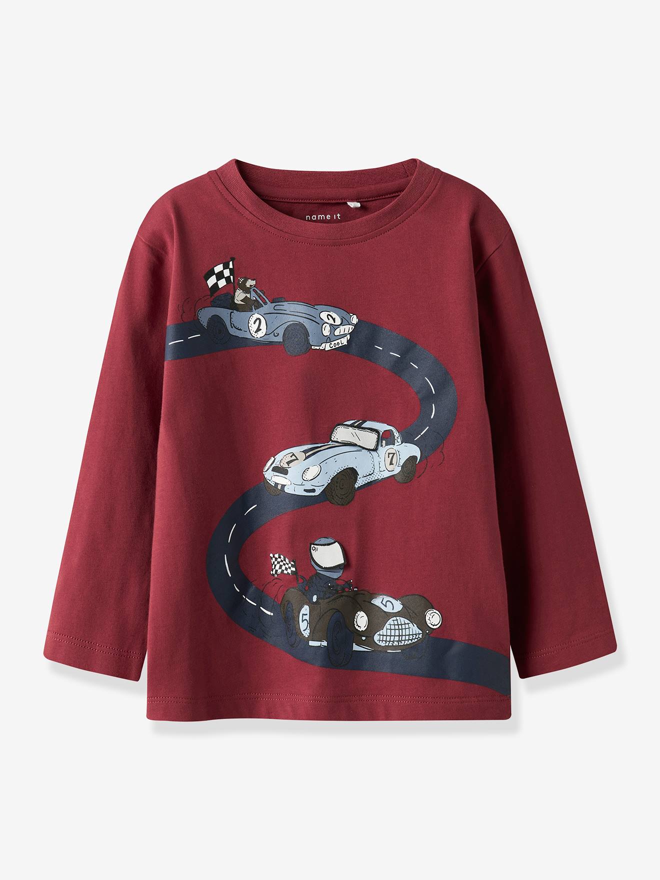 Langarmshirt NMMROLF Jungen NAME IT Boxy-Fit granatapfel von name it