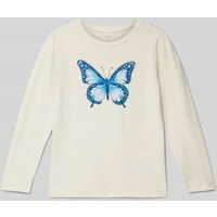 Name It Longsleeve mit Label-Print Modell 'DEMMI' in Offwhite, Größe 98 von name it