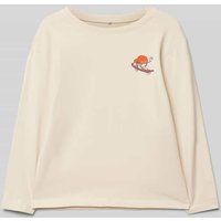 Name It Comfort Fit Langarmshirt mit Motiv-Print Modell 'MOTIS' in Ecru, Größe 92 von name it
