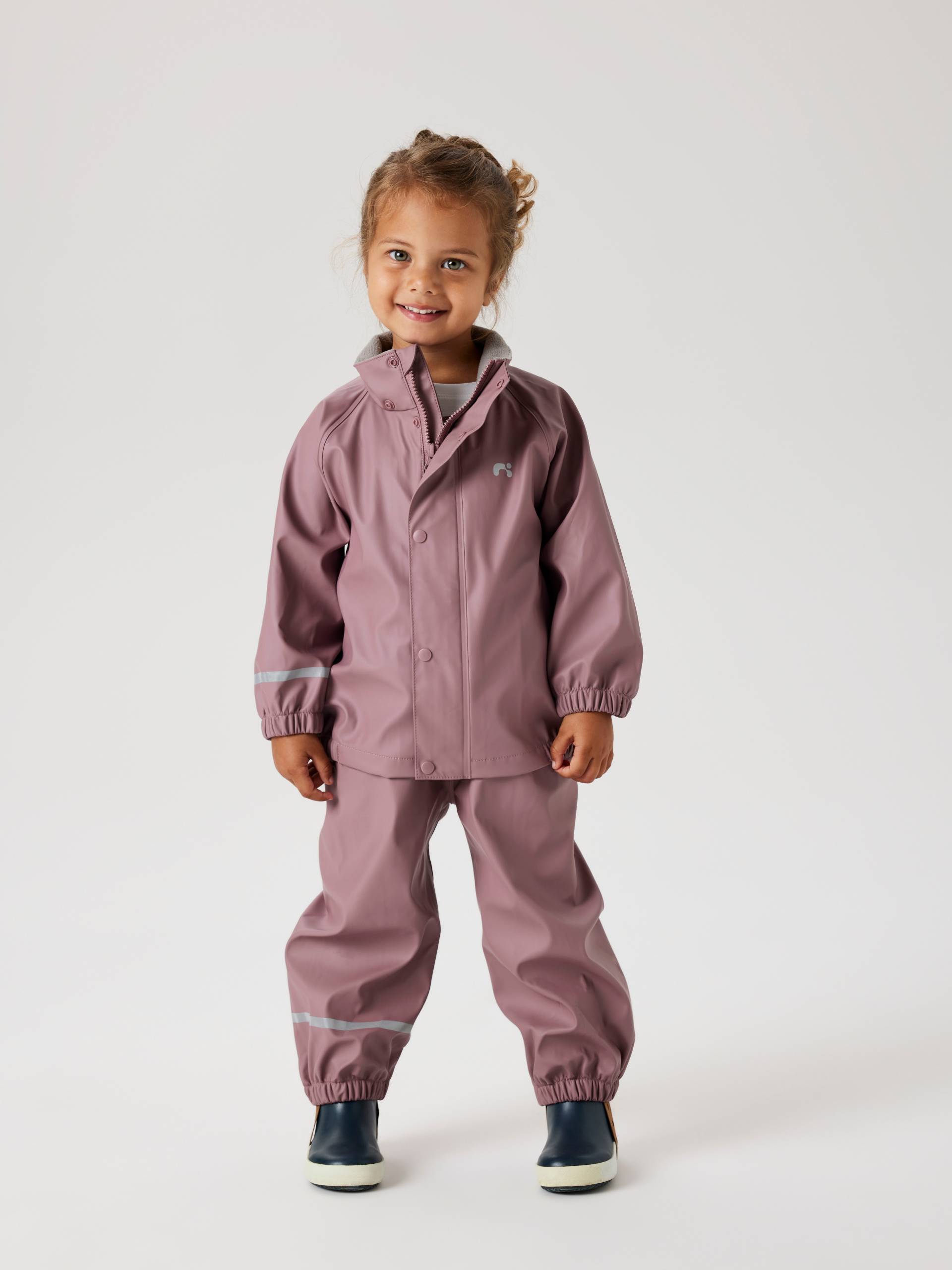 Name It Regenmantel "NKNDRY10 für Mädchen mit Regenjacke und Hose im Set" Set, 2 Stk. tlg. unifarben, casual, regular fit, Kunstfaser, Web von name it