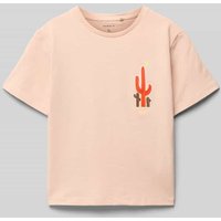 Name It Regular Fit T-Shirt mit Stitching Modell 'HELMUT' in Hellrot, Größe 122 von name it
