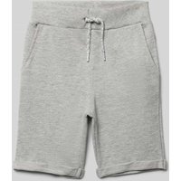 Name It Straight Leg Sweatshorts mit Eingrifftaschen Modell 'VERMO' in Mittelgrau Melange, Größe 98 von name it