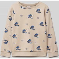 Name It Sweatshirt mit Rundhalsausschnitt Modell 'MOTTO' in Sand, Größe 116 von name it