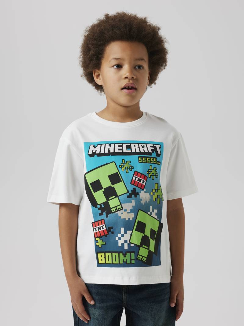 Name It T-Shirt "NKMMUS für Jungen mit Minecraft-Print und elastischem Bund" regular fit, Jersey, Rundhals, Print von name it