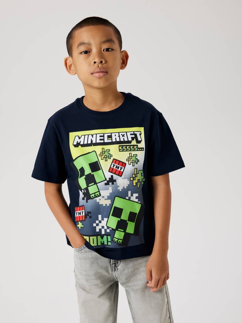 Name It T-Shirt "NKMMUS für Jungen mit Minecraft-Print und elastischem Bund" regular fit, Jersey, Rundhals, Print von name it