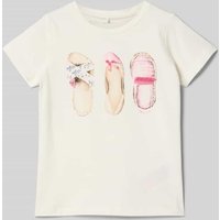 Name It T-Shirt mit Schleifen-Detail Modell 'NMFDESSY' in Offwhite, Größe 92 von name it