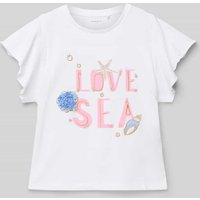 Name It T-Shirt mit Statement-Print Modell 'SEA' in Weiss, Größe 116 von name it
