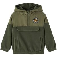 name it Fleece Anorak Nmmorm Oil Green von name it