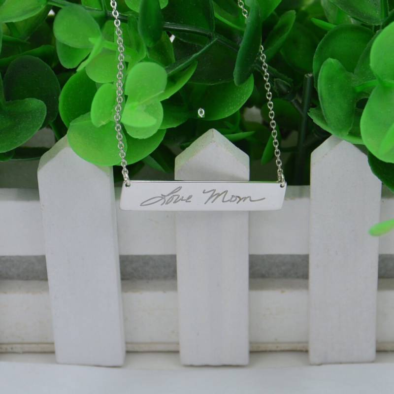 Benutzerdefinierte Handschrift Geschenk-Handschrift Gravierte Halskette-sterling Silber Schmuck-Personalisierte Weihnachtsgeschenke von nameJewelry