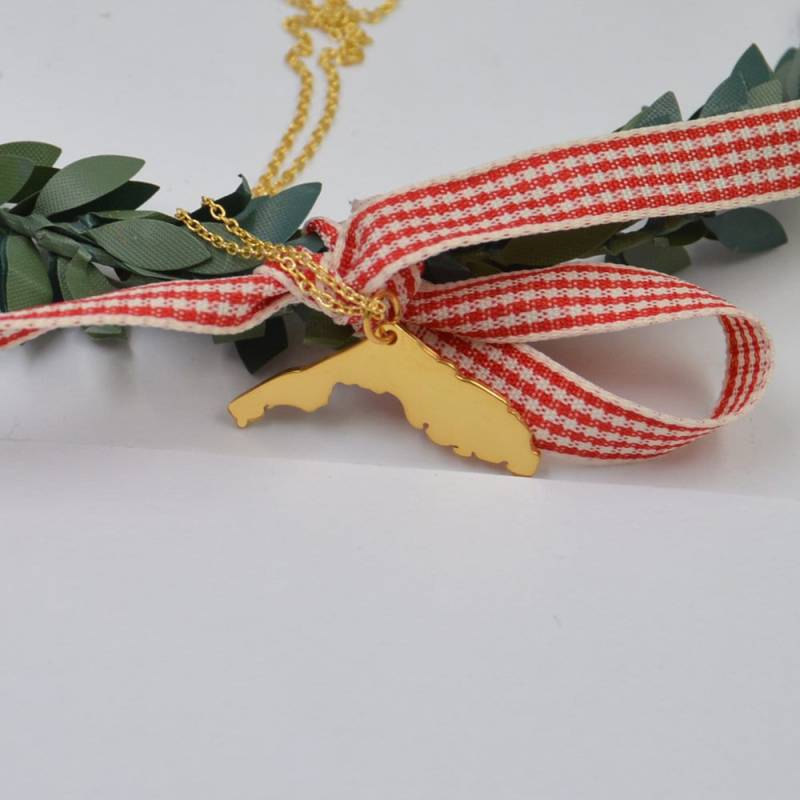 Florida State Halskette-Benutzerdefinierte Jede Zustand Halskette Für Freund von nameJewelry