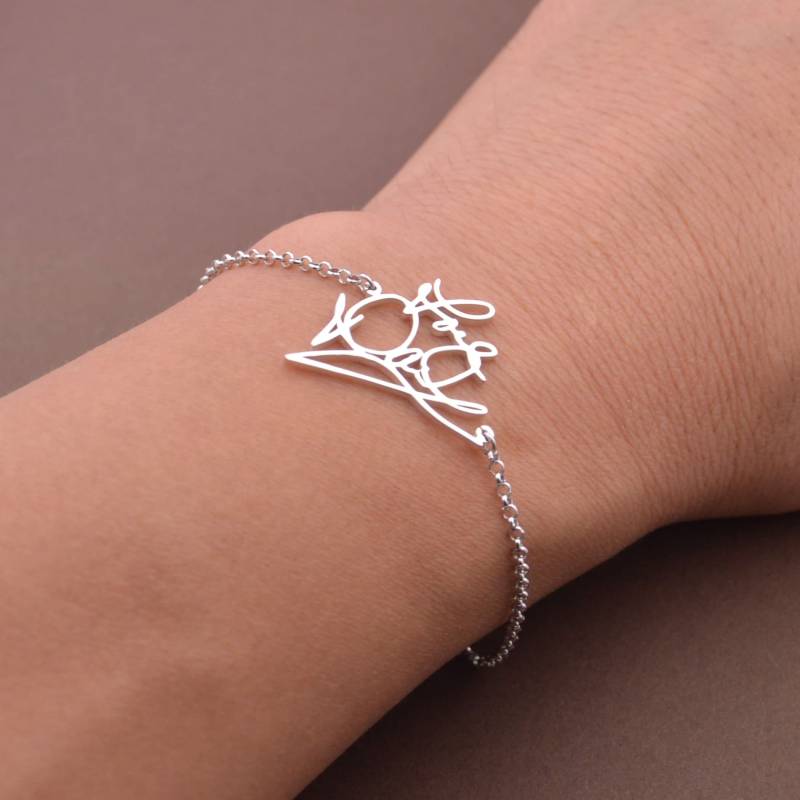Handschriftliche Armband-Signatur Armband-Personalisierte Andenken Schmuck in Sterling Silber von nameJewelry