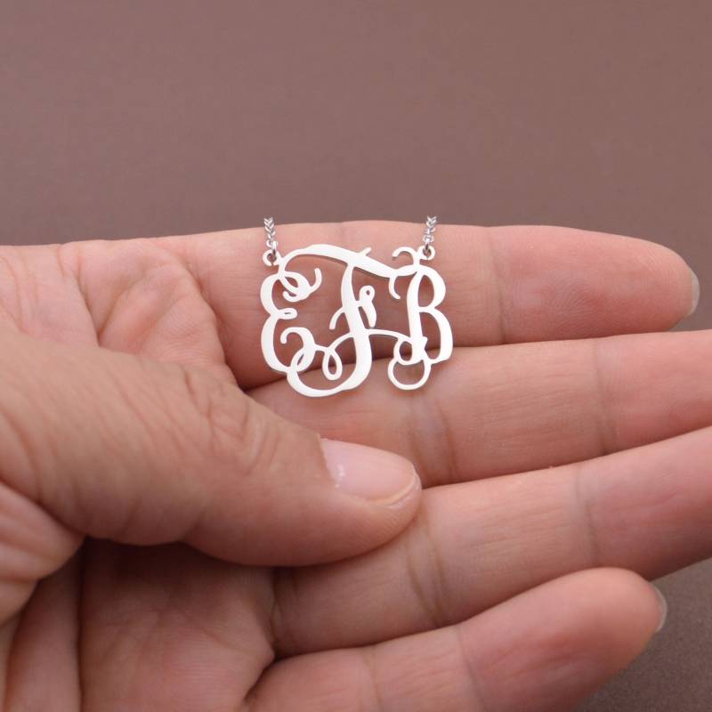 Monogramm Kette - Initialen Halskette-2, 5 cm Schmuck-Weihnachtsgeschenk Für Die Familie von nameJewelry