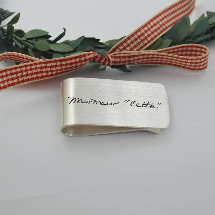 Personalisierte Geld Clip-Handschrift Schmuck-sterling Silber Clip-Jahrestag Geschenk-Weihnachtsgeschenk-Geschenk Für Ihn von nameJewelry