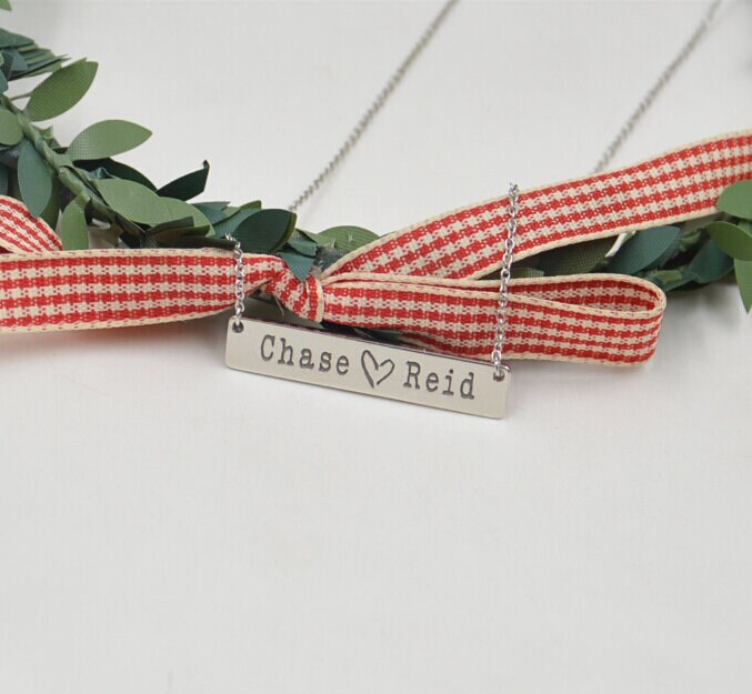Personalisierte Name Bar Halskette-Name Schmuck-Gewohnheit Jedes Wort-Personalisiertes Geschenk Für Geliebten, Beste Freundin von nameJewelry
