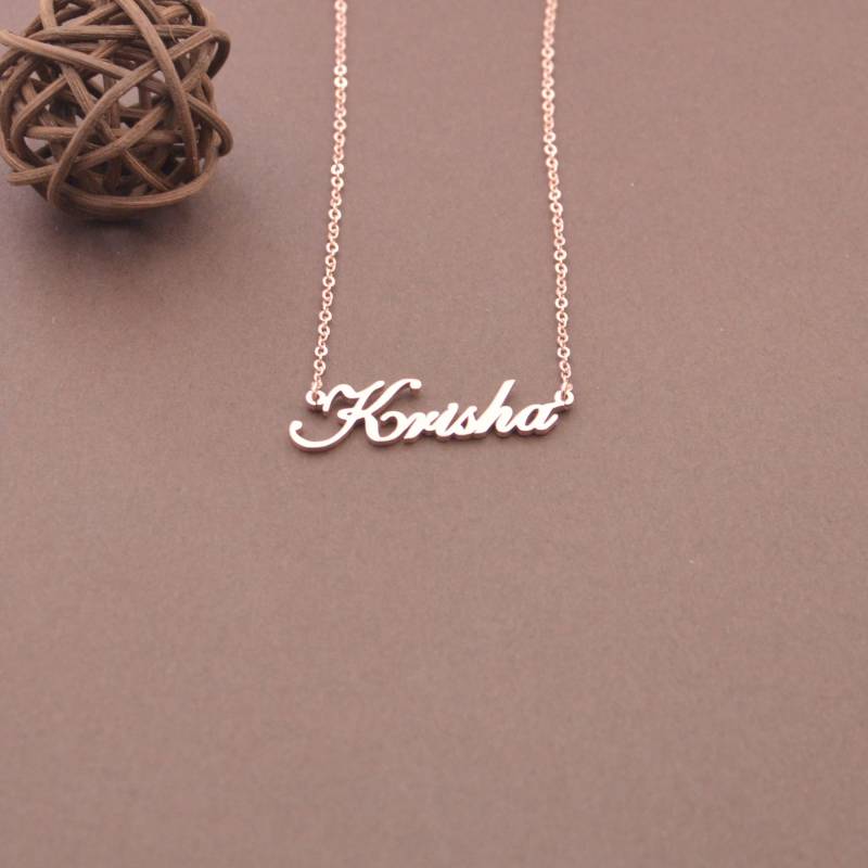 Rose Gold Überzogene Namenskette, Personalisierter Weihnachtsschmuck Für Frauen von nameJewelry