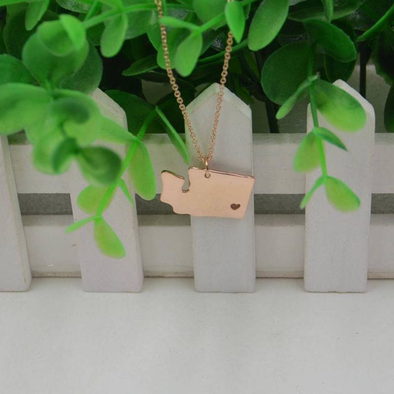 Personalisierte Washington State Halskette - Freundschaftsschmuck von nameJewelry