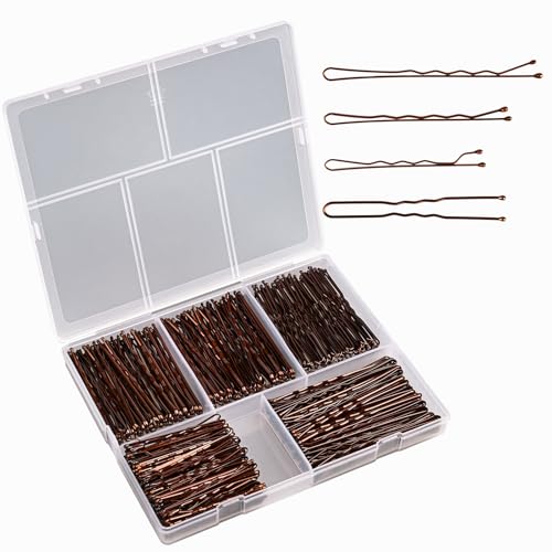 300 Stück braune Bobby Pins Set, Metal Haarnadeln Damen Haar Accessorie, 3 verschiedene Größen von großen und kleinen Premium Bobby Pins 250 + 50 U-förmige Haarstiftein einer Aufbewahrungsbox 300 Stück braune Bobby Pins Set, Metal Haarnadeln Damen Haar Accessorie, 3 verschiedene Größen von großen und kleinen Premium Bobby Pins 250 + 50 U-förmige Haarstiftein einer Aufbewahrungsbox von namow