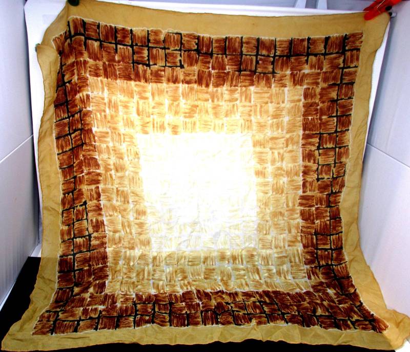 Vintage Schal 1960S Braun Und Gold Stilisierte Karos Viskose Seide Schals Handrollierter Saum Vintage Schal 1960S Braun Und Gold Stilisierte Karos Viskose Seide Schals Handrollierter Saum von nanascottagehouse