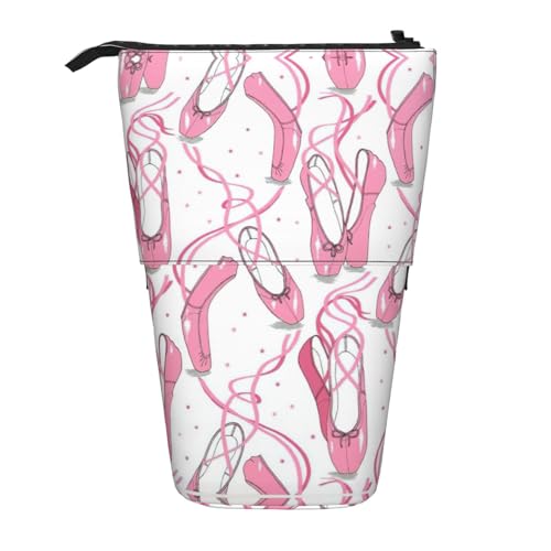 Teleskop-Federmäppchen für Ballettschuhe, tragbar, für Büro, Make-up, Schreibwaren, Rosa von nanger