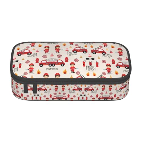nanger Federmäppchen mit Aufdruck "Little Boys And Girls in Firefighters", großes Fassungsvermögen, ästhetischer Schreibwaren-Organizer mit Reißverschluss von nanger