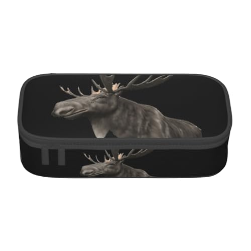 nanger Federmäppchen mit Elchaufdruck, großes Fassungsvermögen, ästhetischer Schreibwaren-Organizer mit Reißverschluss von nanger