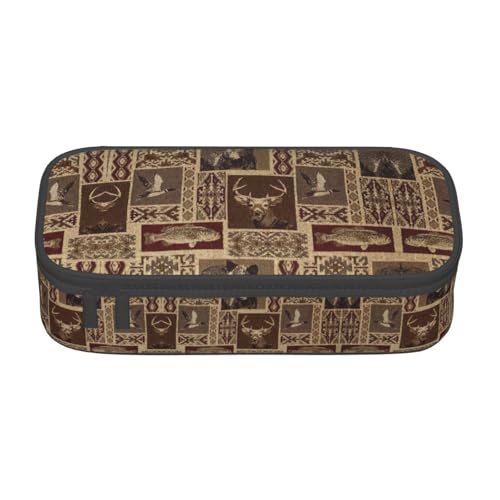 nanger Federmäppchen mit Elchbär-Motiv, großes Fassungsvermögen, ästhetischer Schreibwaren-Organizer mit Reißverschluss von nanger