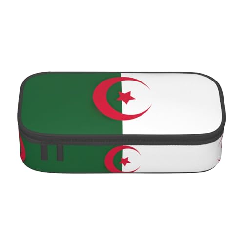 nanger Federmäppchen mit Flagge von Algerien, großes Fassungsvermögen, ästhetischer Schreibwaren-Organizer mit Reißverschluss von nanger