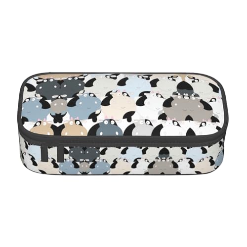 nanger Federmäppchen mit Kuh-Kollektion, großes Fassungsvermögen, ästhetischer Schreibwaren-Organizer mit Reißverschluss von nanger