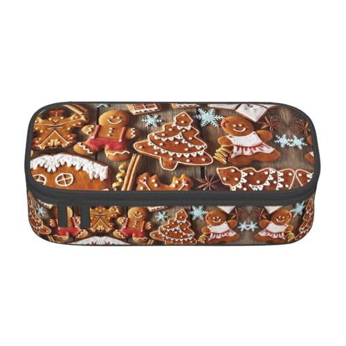 nanger Federmäppchen mit Lebkuchenmotiv, großes Fassungsvermögen, ästhetischer Schreibwaren-Organizer mit Reißverschluss von nanger