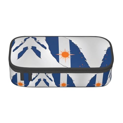 nanger Federmäppchen mit Marshallinsel-Flagge, Map04, großes Fassungsvermögen, ästhetischer Schreibwaren-Organizer mit Reißverschluss von nanger