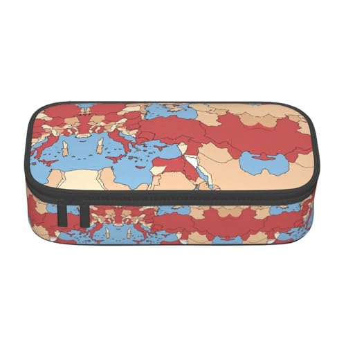 nanger Federmäppchen mit Regionalkartendruck, großes Fassungsvermögen, ästhetischer Schreibwaren-Organizer mit Reißverschluss von nanger