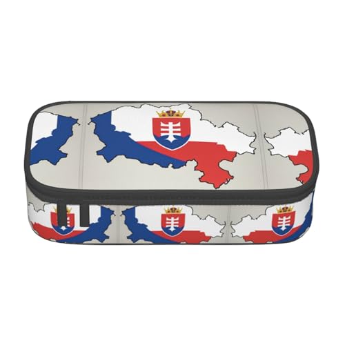 nanger Federmäppchen mit Slowakei-Flagge Map01, großes Fassungsvermögen, ästhetischer Schreibwaren-Organizer mit Reißverschluss von nanger