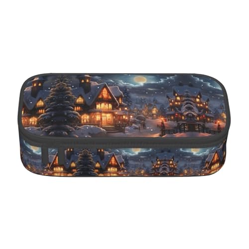 nanger Federmäppchen mit Weihnachtsdruck, großes Fassungsvermögen, ästhetischer Schreibwaren-Organizer mit Reißverschluss von nanger