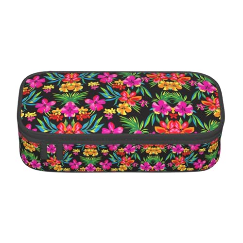 nanger Federmäppchen mit buntem Hawaii-Blumendruck, großes Fassungsvermögen, ästhetischer Schreibwaren-Organizer mit Reißverschluss von nanger