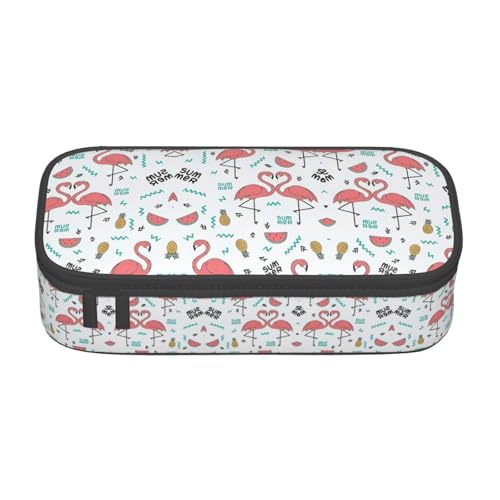 nanger Federmäppchen mit pinkem Flamingo, großes Fassungsvermögen, ästhetischer Schreibwaren-Organizer mit Reißverschluss von nanger