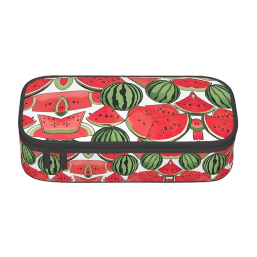 nanger Federmäppchen mit rotem Wassermelonen-Druck, großes Fassungsvermögen, ästhetischer Schreibwaren-Organizer mit Reißverschluss von nanger