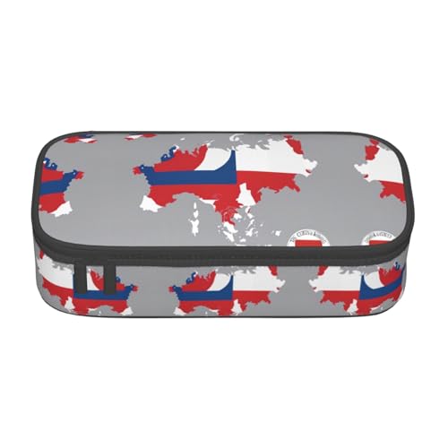 nanger Federmäppchen mit tschechischer Flagge, Map01, großes Fassungsvermögen, ästhetischer Schreibwaren-Organizer mit Reißverschluss von nanger
