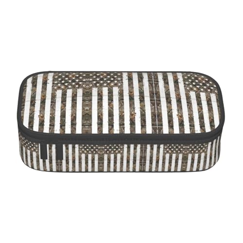 nanger Interstellar Federmäppchen mit amerikanischer Flagge, Camouflage-Druck, großes Fassungsvermögen, ästhetischer Schreibwaren-Organizer mit Reißverschluss von nanger