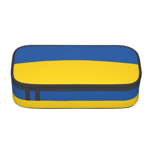 nanger RXZER23 Federmäppchen mit Flagge der Ukraine, großes Fassungsvermögen, ästhetischer Schreibwaren-Organizer mit Reißverschluss, schwarz, RXZER23 von nanger