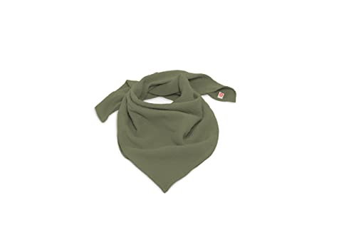 nanito Schal Halstuch Babyhalstuch Kinderschal Musselin Musselintuch Farbwahl Kinder Kinderhalstuch Baby Junge Mädchen Damen Herren Tuch 100% Bio Baumwolle 120 x 120 cm (khaki) von nanito