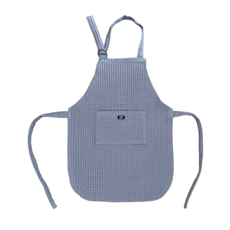 Kinderschürze Kochen Backen Kleinkind Küchenhelfer Waffelpiqué Dusty Blue Rauchblau in Vielen Verschiedenen Farben Wabenstoff Bestickung Mgl von nardoniKIDS