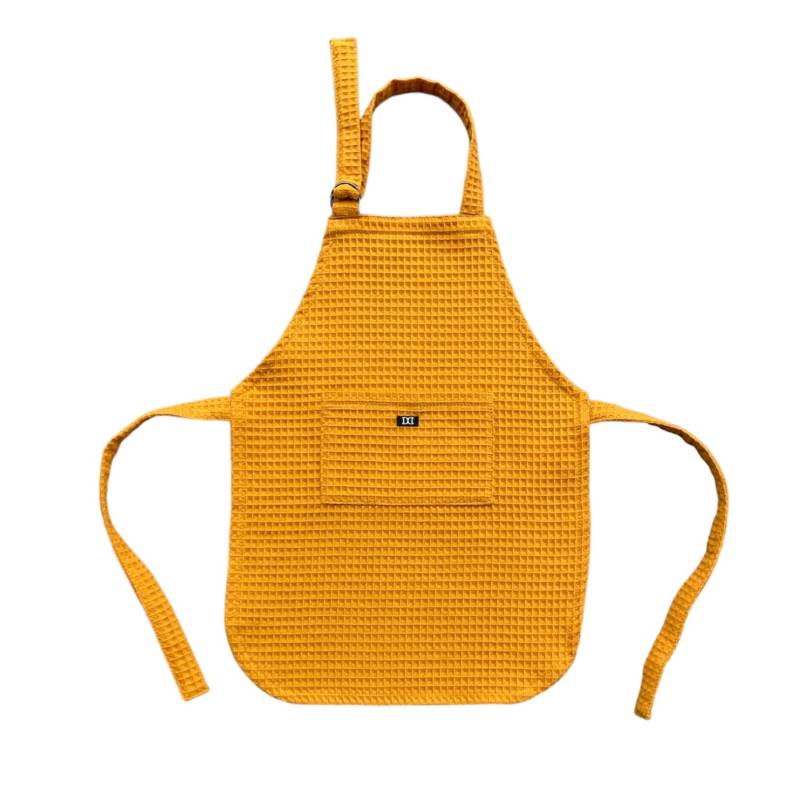 Kinderschürze Kochen Backen Kleinkind Küchenhelfer Waffelpiqué Honig Senf Ocker in Verschiedenen Farben Wabenstoff Personalisierung von nardoniKIDS
