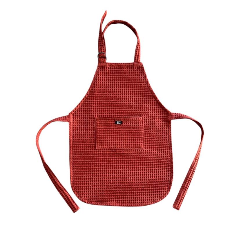 Kinderschürze Kochen Backen Kleinkind Küchenhelfer Waffelpiqué Karminrot in Verschiedenen Farben Wabenstoff Personalisierung Mgl von nardoniKIDS