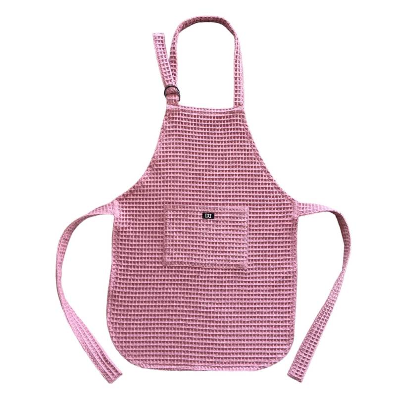 Kinderschürze Kochen Backen Kleinkind Küchenhelfer Waffelpiqué Light Berry Dunkelrosa in Vielen Verschiedenen Farben Wabenstoff Bestickung von nardoniKIDS