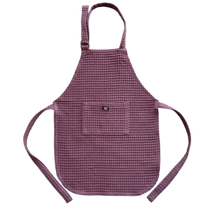 Kinderschürze Kochen Backen Kleinkind Küchenhelfer Waffelpiqué Mauve Beere Brombeerfarben in Verschiedenen Farben Wabenstoff Bestickung von nardoniKIDS